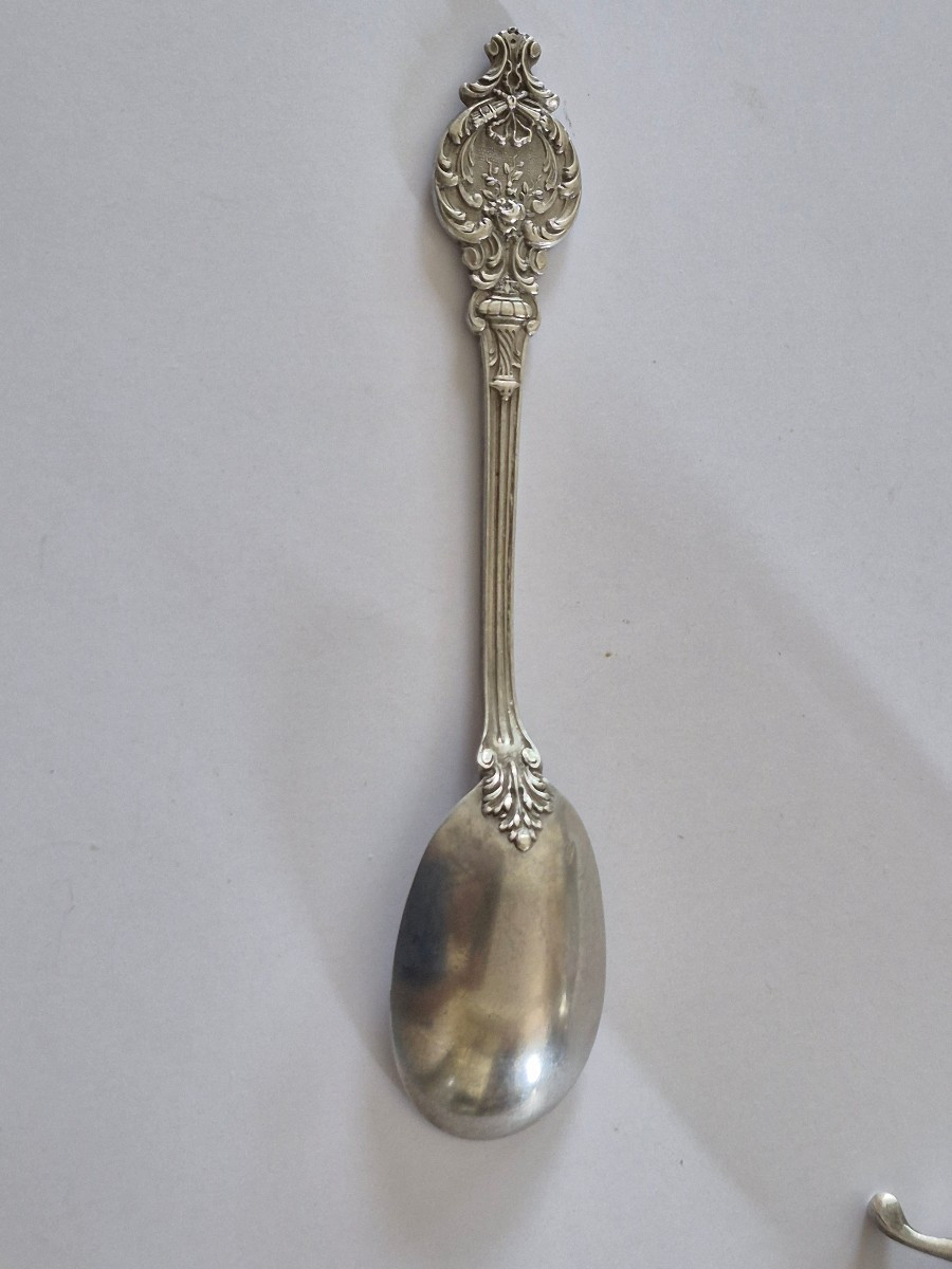 Coquetier et cuillère argent -photo-4