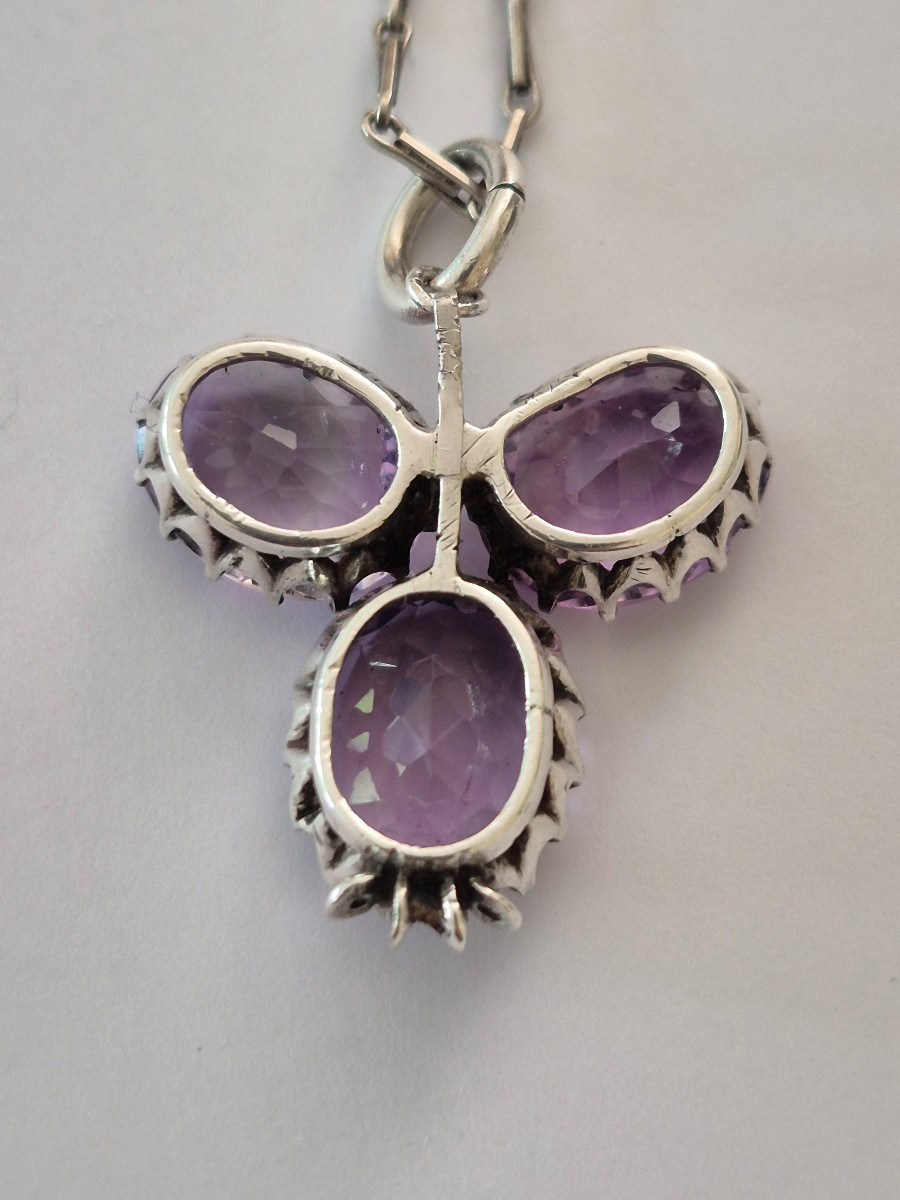 Silver Necklace -amethysts-photo-4