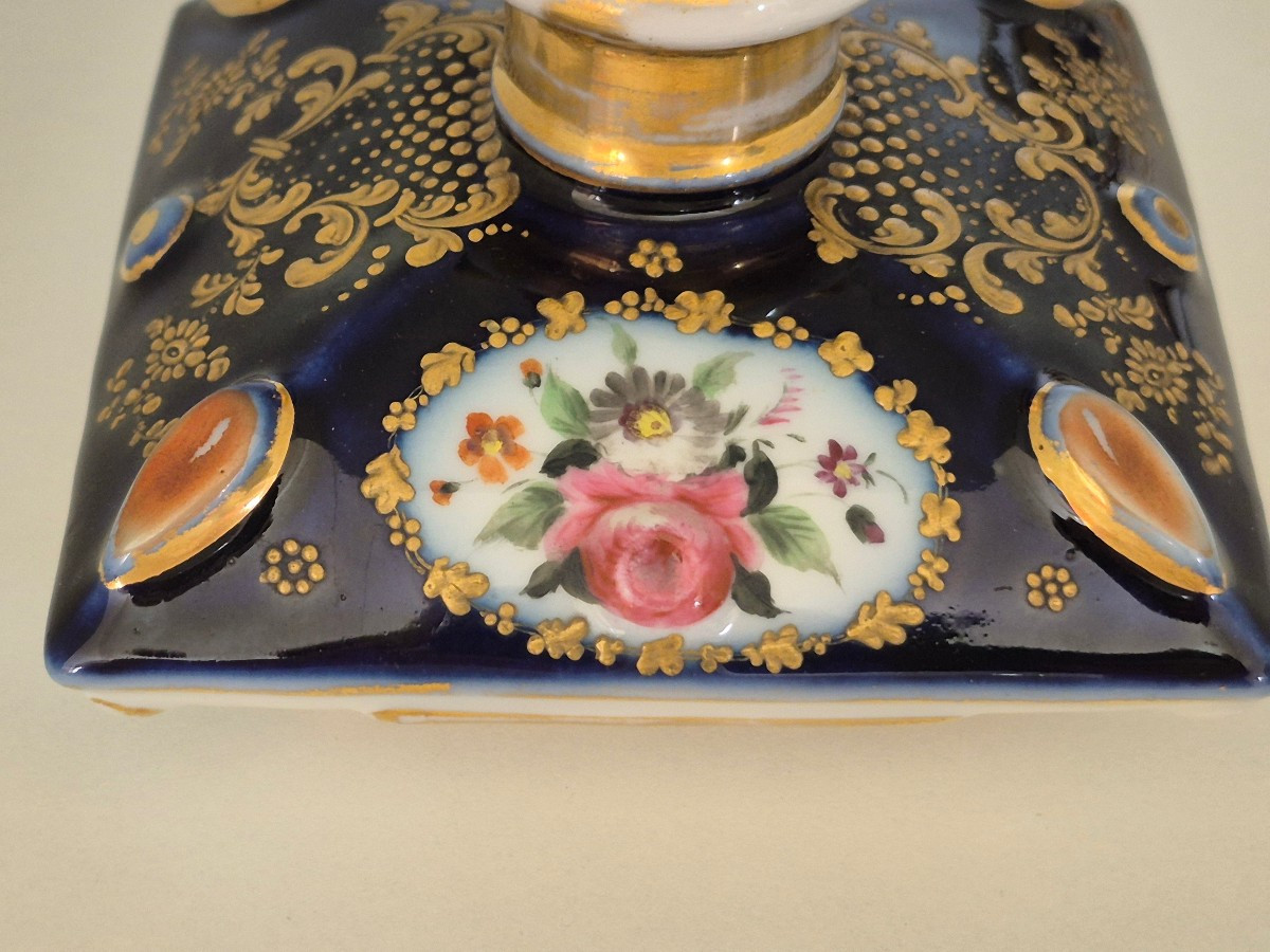 Pair Of Porcelain Bottles From Paris 19th Century-photo-2