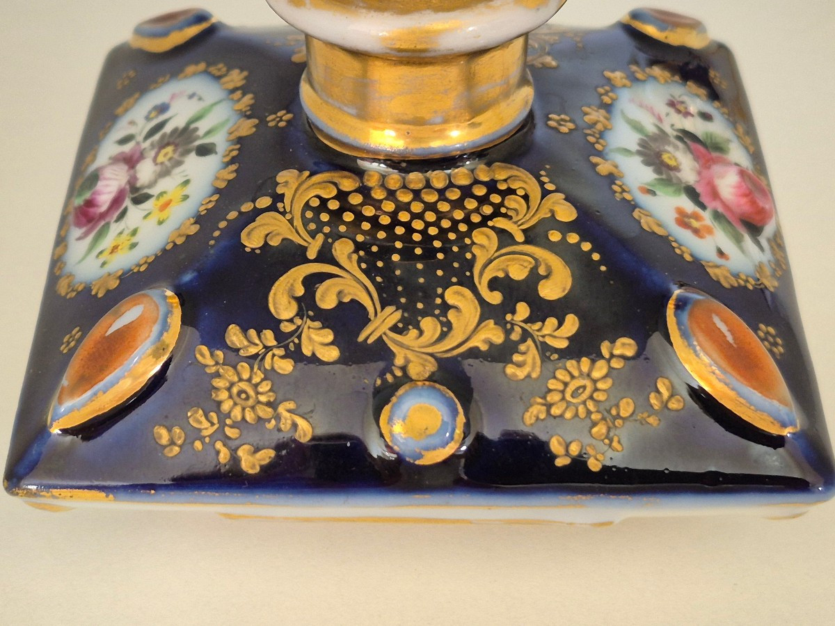 Pair Of Porcelain Bottles From Paris 19th Century-photo-1