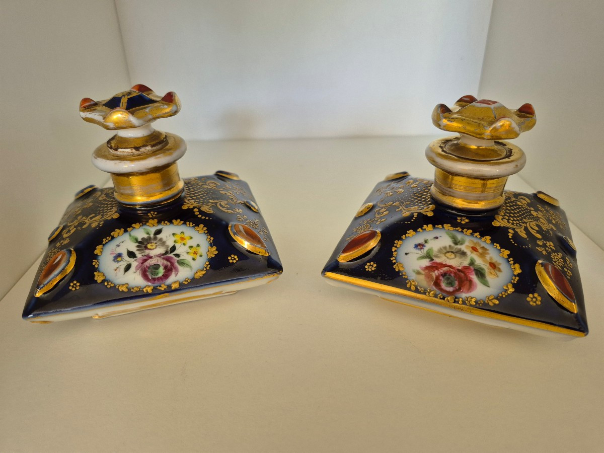 Pair Of Porcelain Bottles From Paris 19th Century