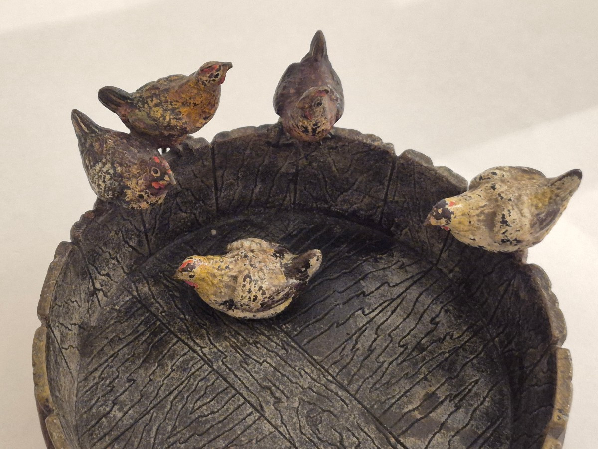 Bronze De Vienne: 5 Hens On A Trough-photo-2