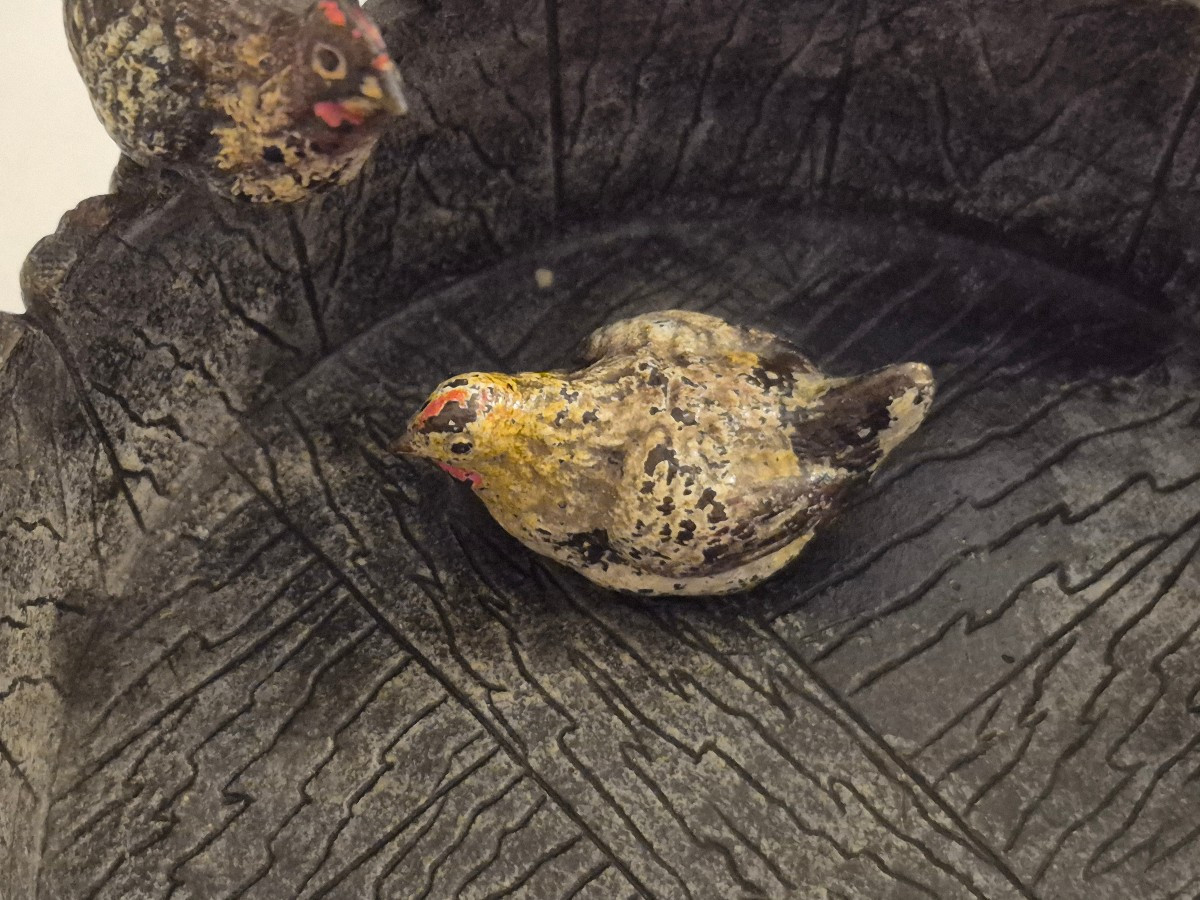 Bronze De Vienne: 5 Hens On A Trough-photo-3