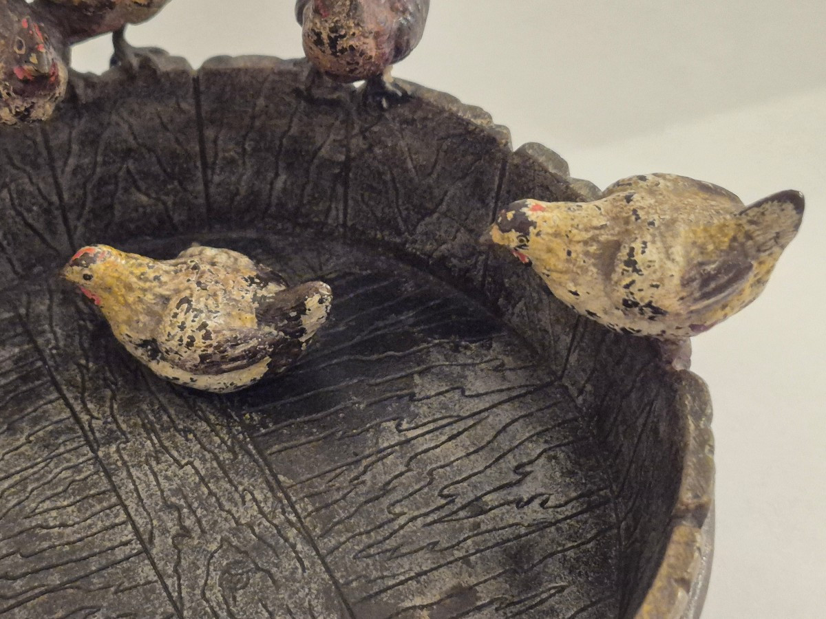 Bronze De Vienne: 5 Hens On A Trough-photo-4