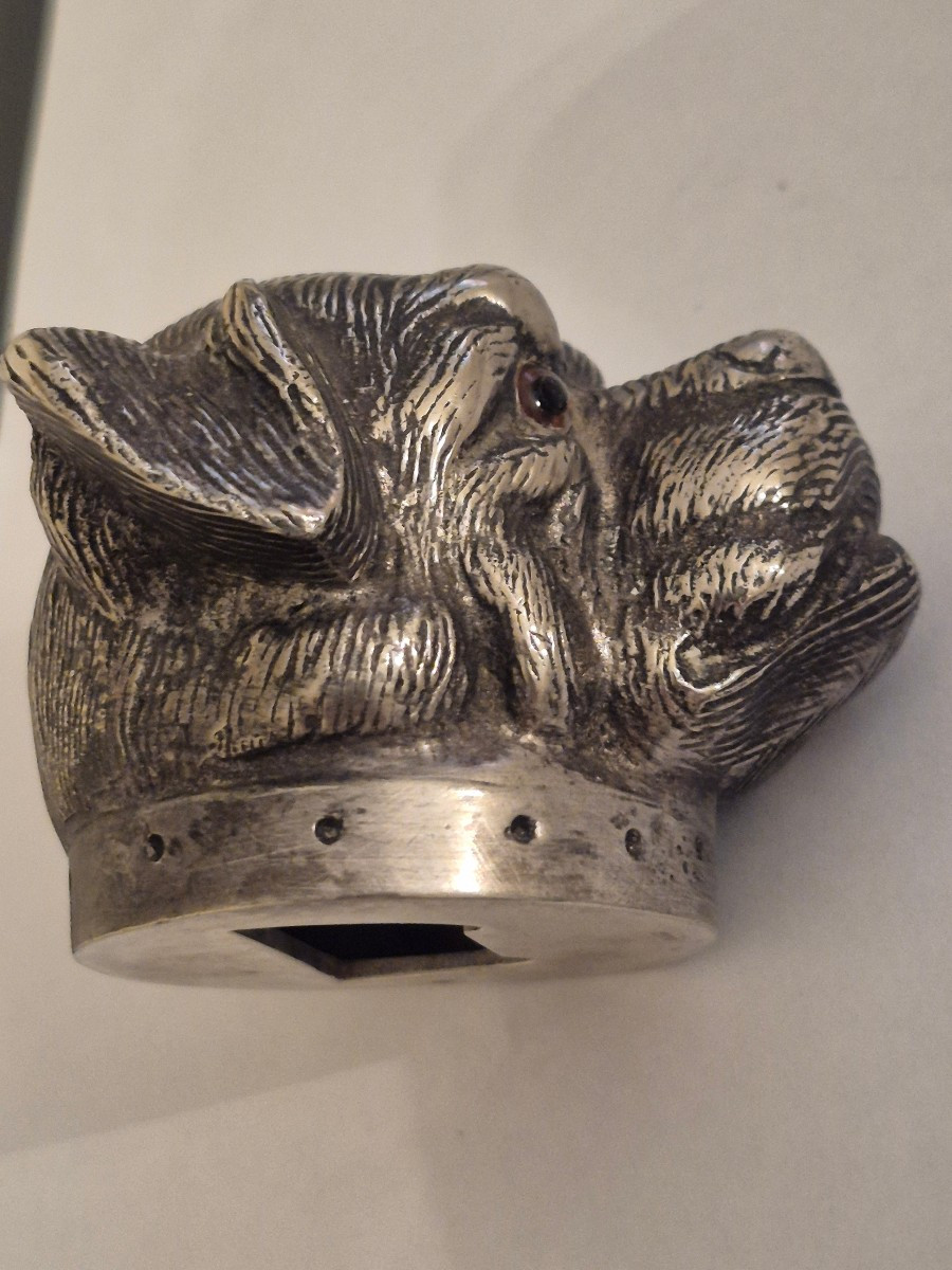 Tête de chien bronze-photo-4