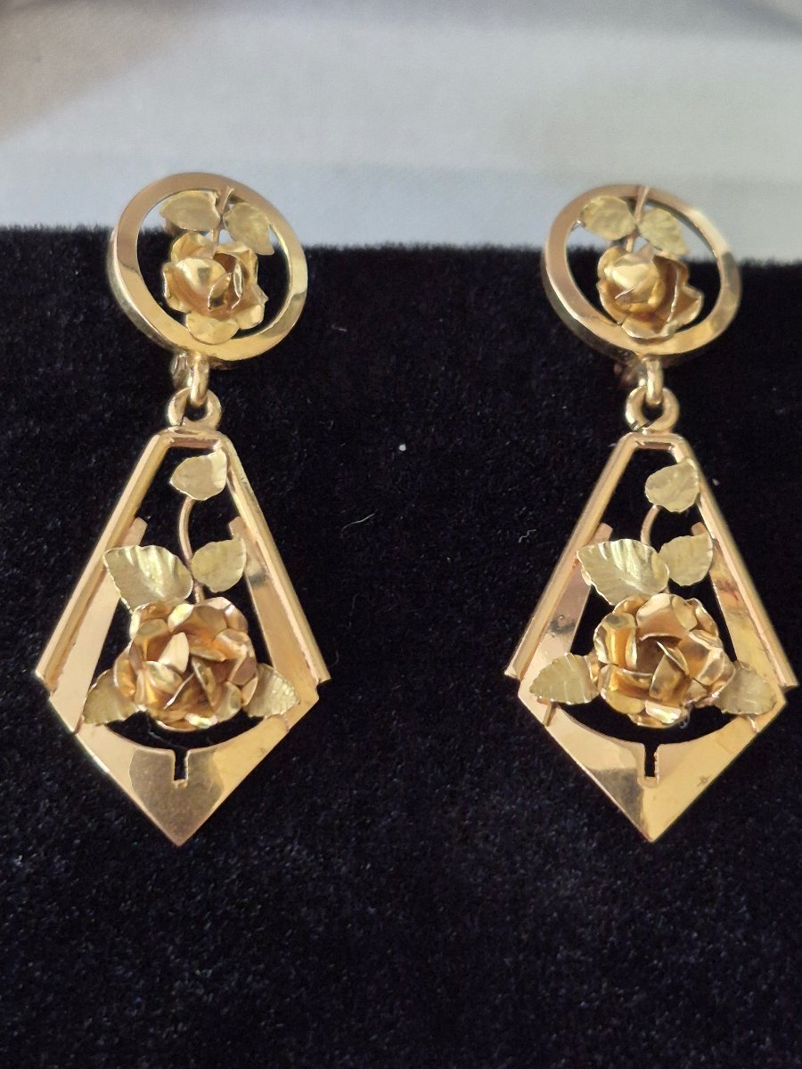 Art Deco Gold Earrings