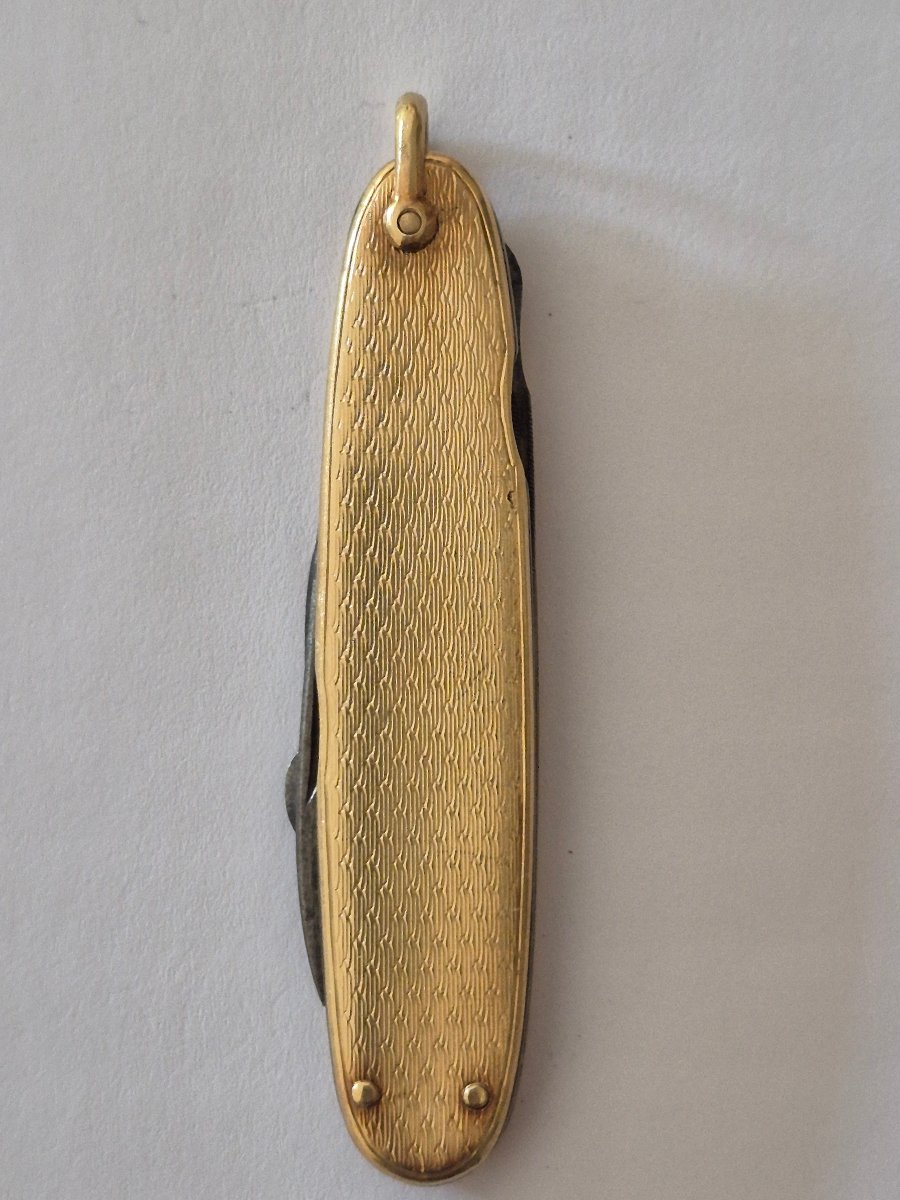 18k Gold Pocket Knife, 19th Century-photo-2