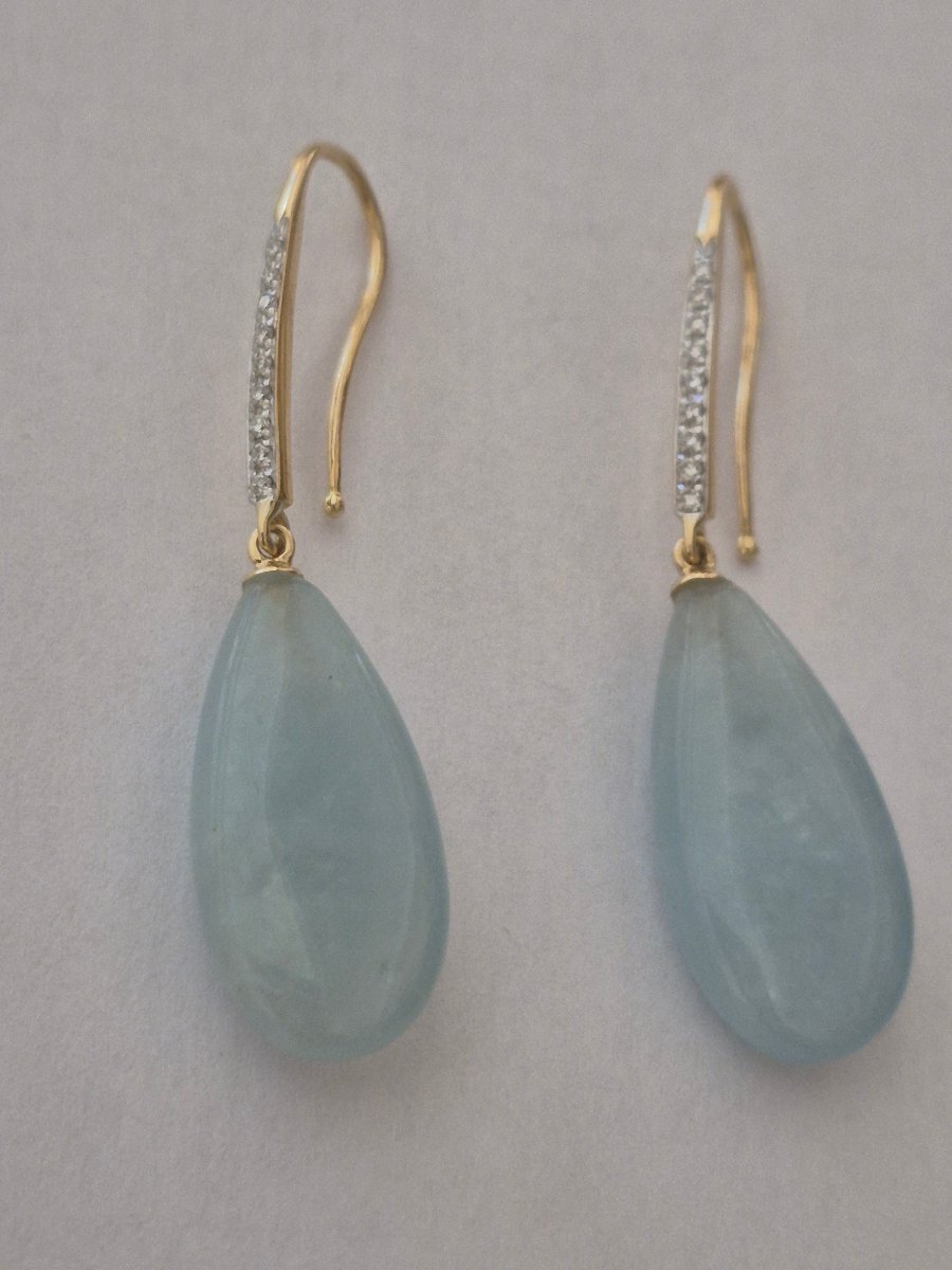 Pendants oreilles or-aigue marine- diamants-photo-3