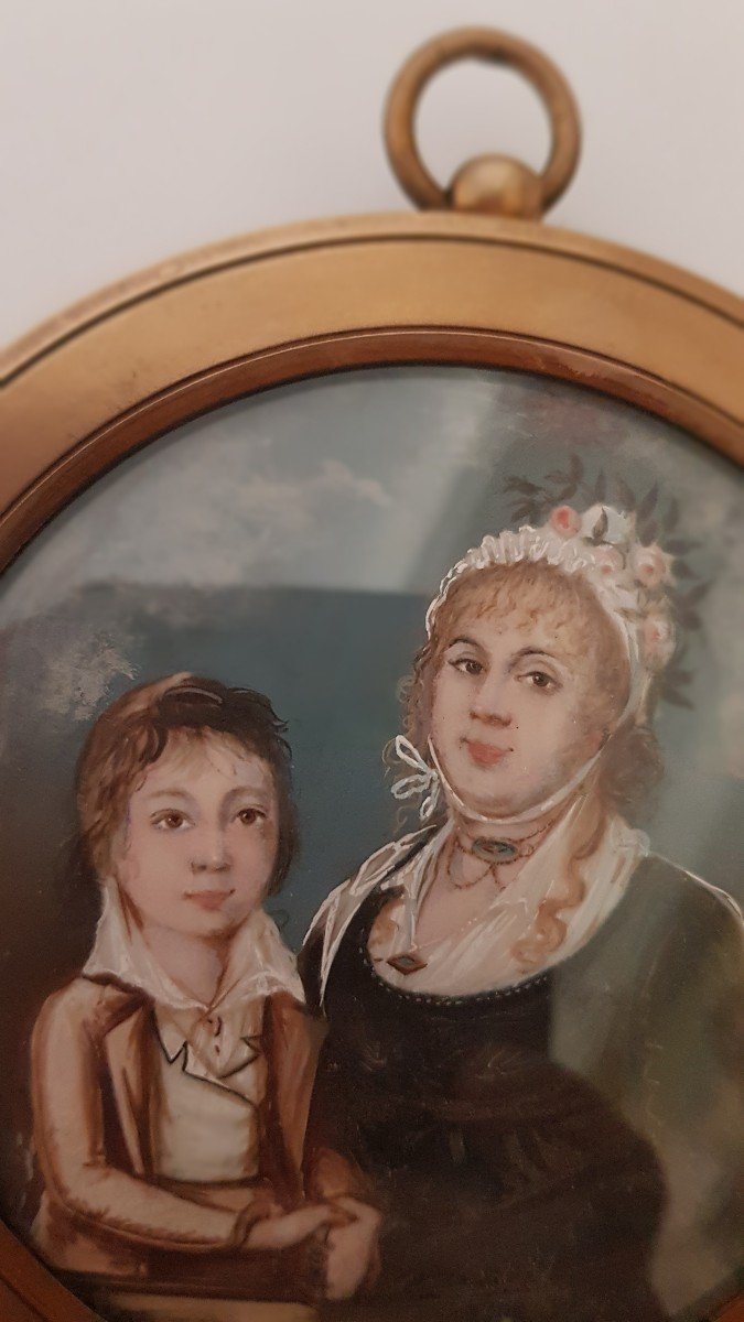 Miniature Late 18th: Mother And Son-photo-3