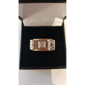 Ring- Signet Art Deco Gold And Diamonds