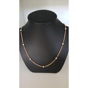 Gold And Pearl Necklace