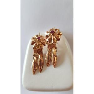 Gold-ruby Earrings