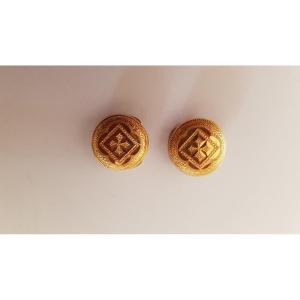 Pair Of Gold Collar Buttons 19th