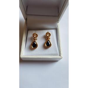 Gold-sapphires-diamonds Earrings