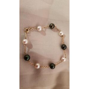Bracelet Or Et Perles