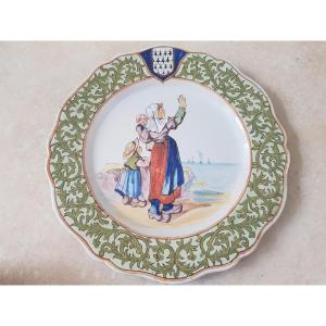 Assiette Porquier-Beau Quimper