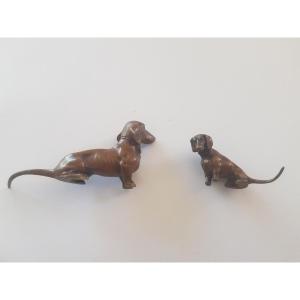 Deux bronzes de Vienne Teckels