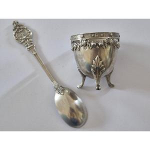 Silver Egg Cup And Spoon