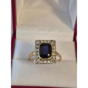 Bague or-saphir-diamants