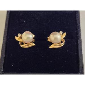 Boucles d'oreilles or- diamants