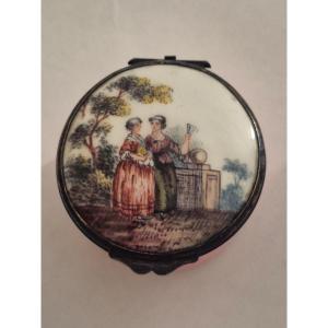 Boîte anglaise émaillée XVIIIème