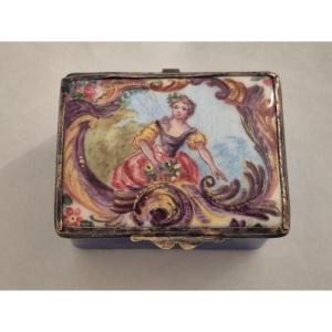 Boîte anglaise émaillée XVIIIème