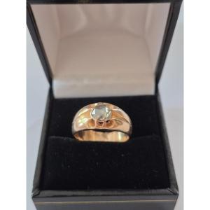 Gold Ring With A Crowned Diamond