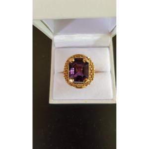 1920s Gold-amethyst Ring