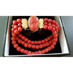 Gold And Coral Bracelet 19th