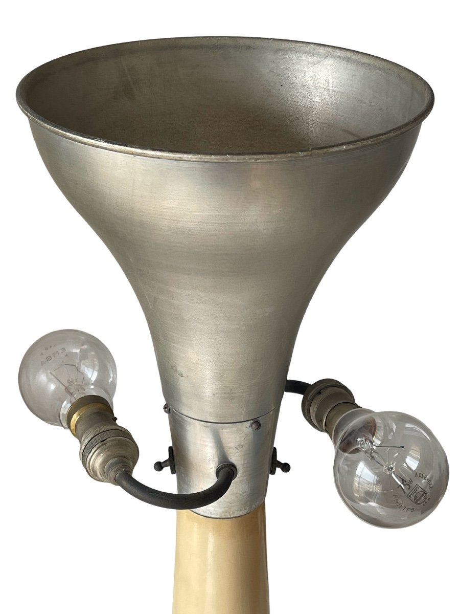 Designer Lamp In Leather And Skin Vintage By Etienne Kohlmann 1940s-50s -photo-5