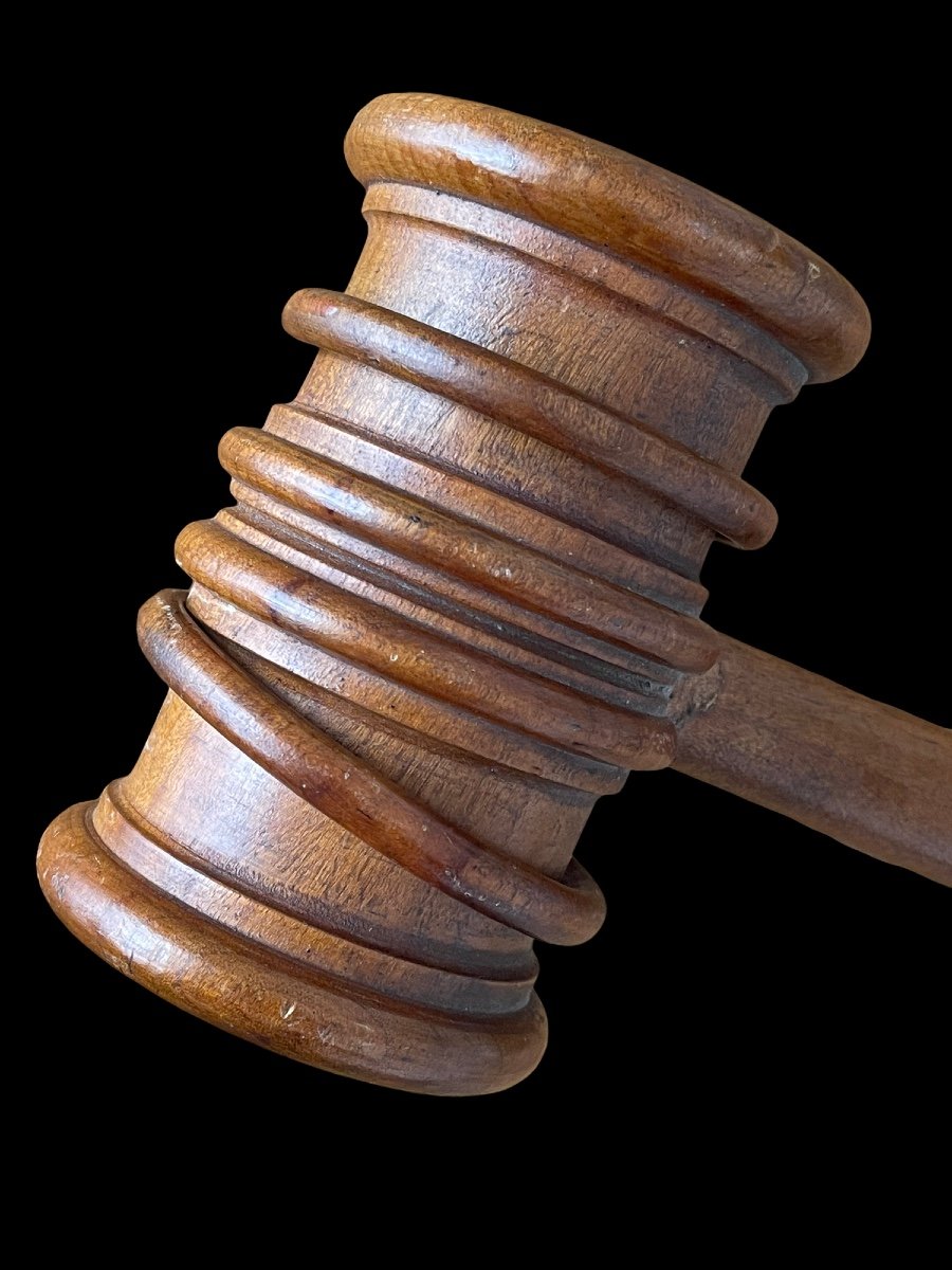 Marteau De Commissaire Priseur Juge Maillet En Bois Tourné-photo-2