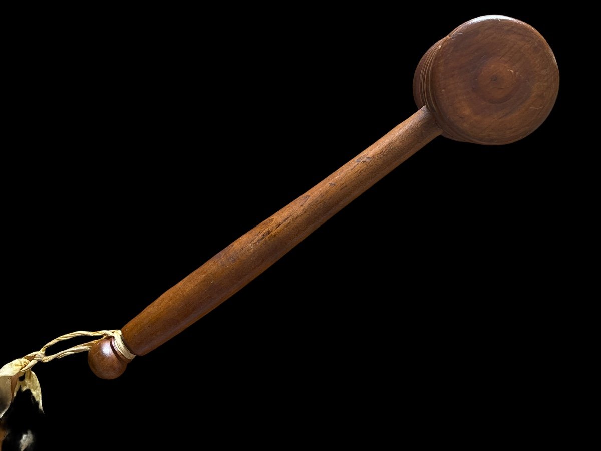 Auctioneer's Hammer Judge Mallet In Turned Wood-photo-3