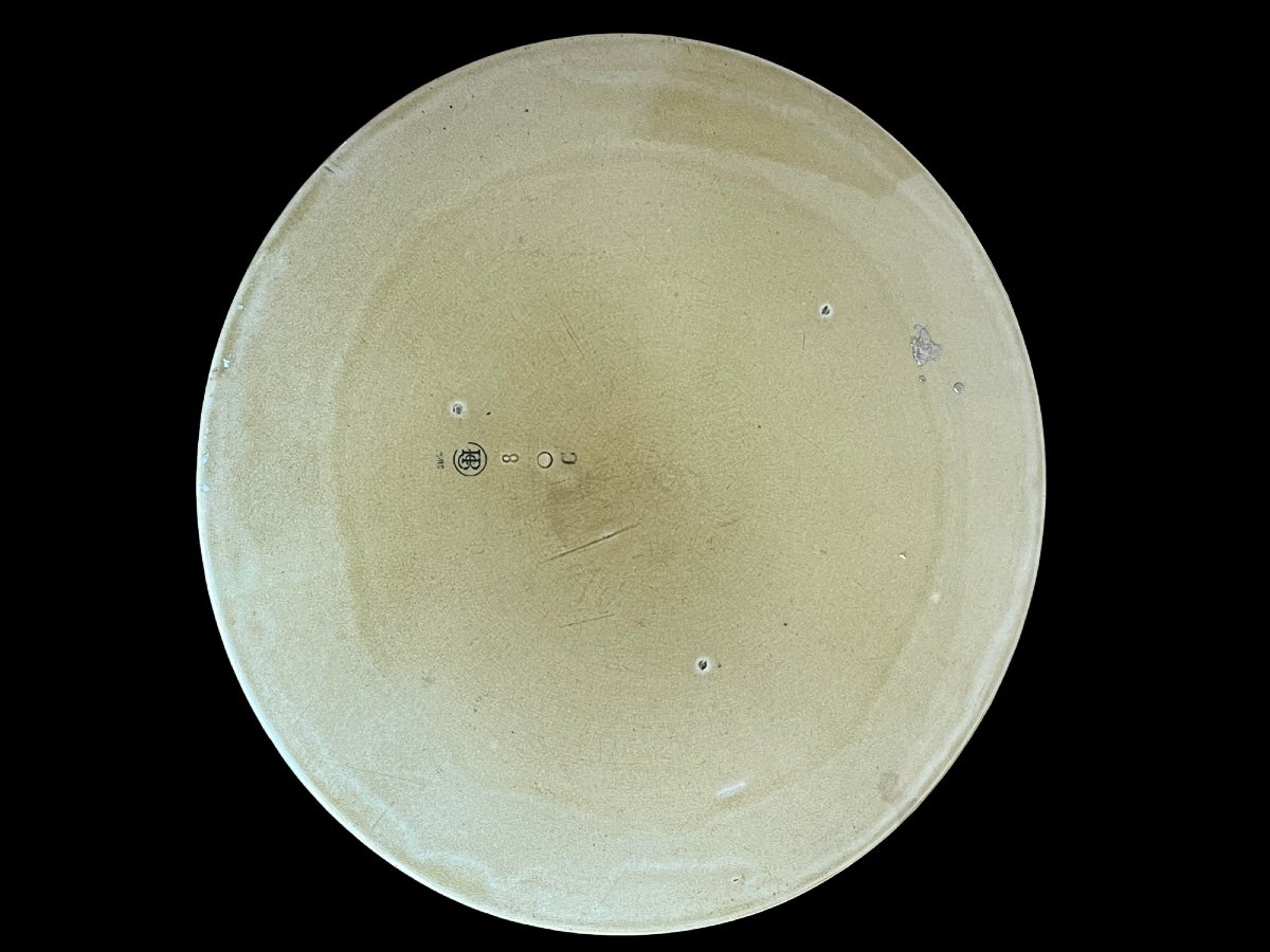 Large Painted Dish Earthenware Plate Choisy Le Roi -photo-2