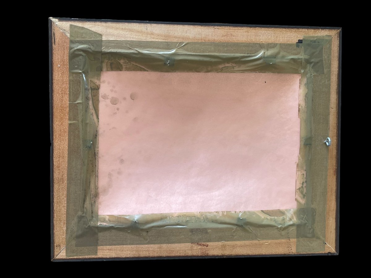 Dalia Fijalkow Email Sur Cuivre Plaque émaillée Bombée Orchestre Violon Violoncelle vague-photo-2