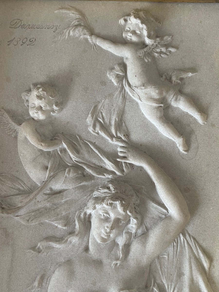 2 Reliefs D’après François Duquesnoy Aphrodite Cadre Doré-photo-4