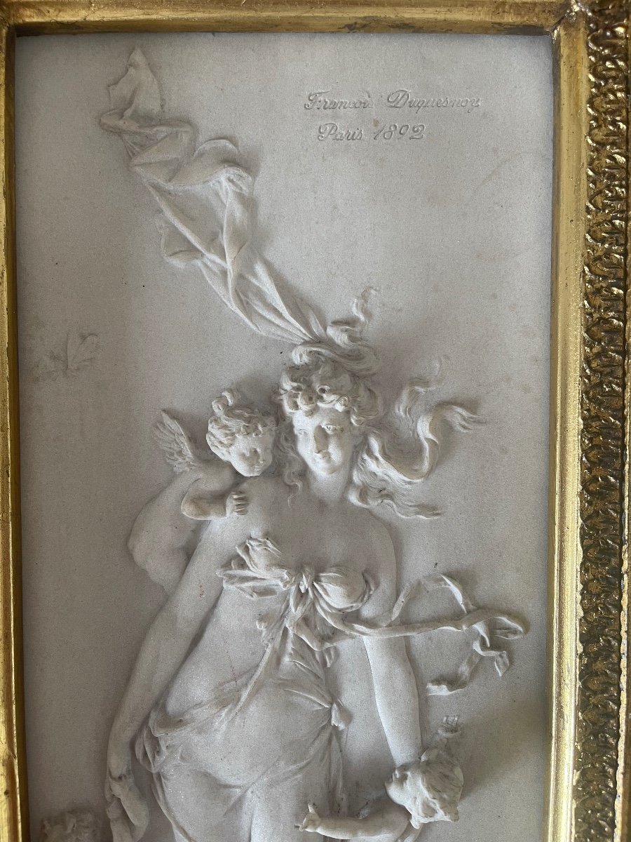 2 Reliefs D’après François Duquesnoy Aphrodite Cadre Doré-photo-2