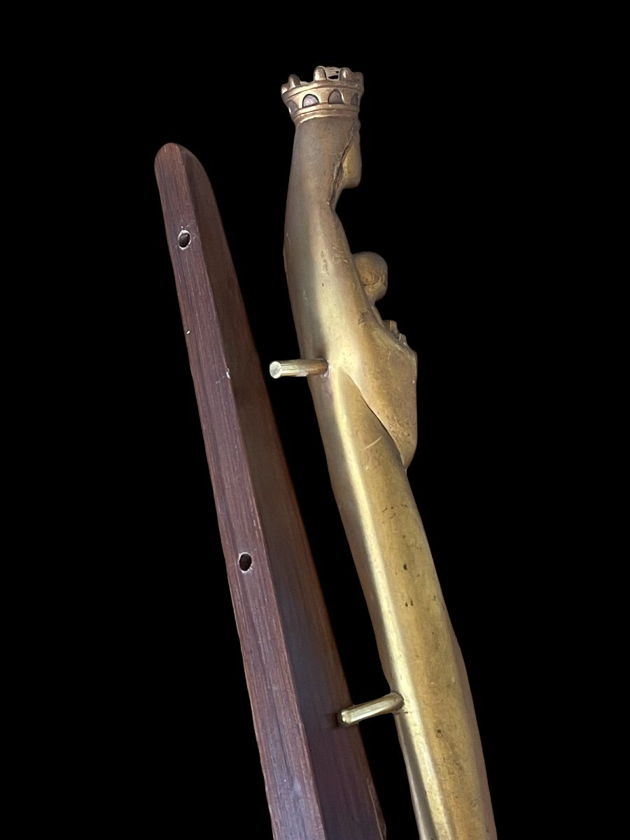 François Brochet Sculpture Vierge à L’enfant Maternité En Bronze doré art déco -photo-1