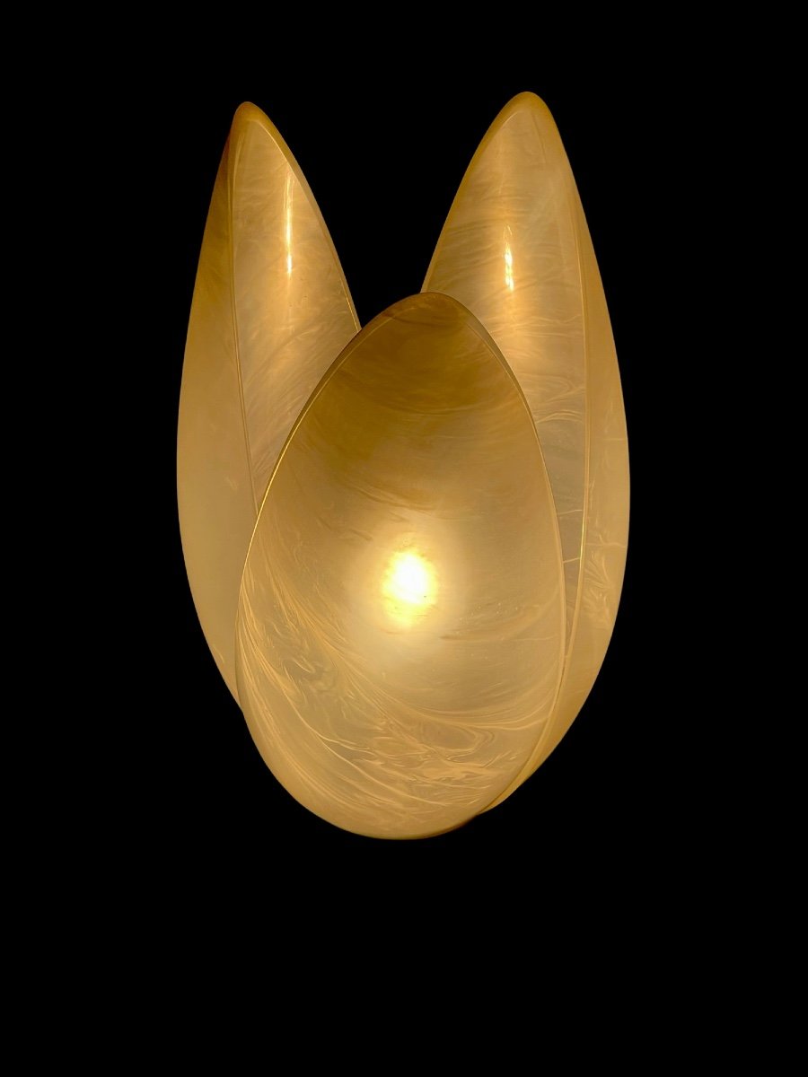 Designer Tulip Table Lamp In Perspex Attributed To Maison Rougier -photo-2