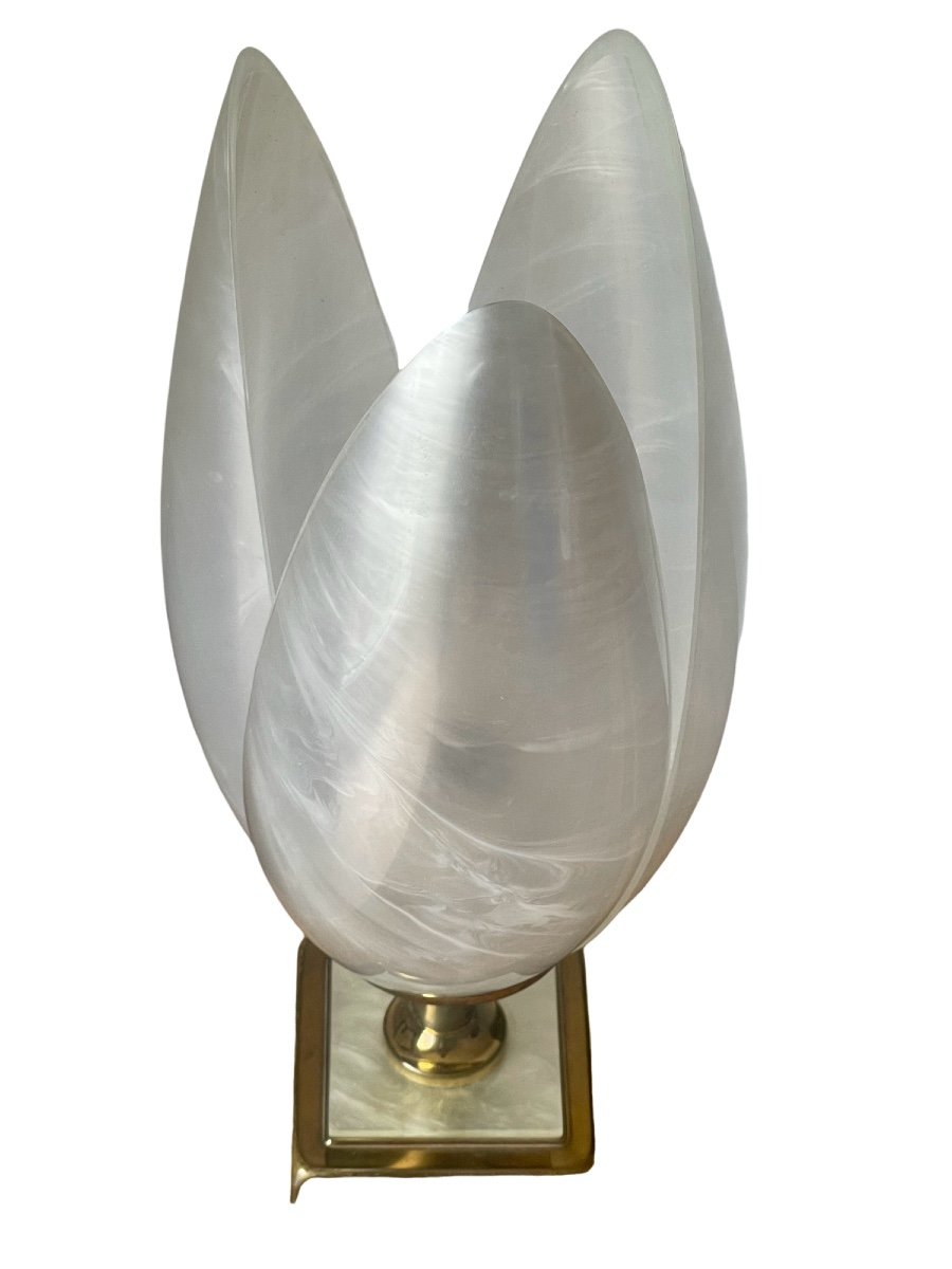 Designer Tulip Table Lamp In Perspex Attributed To Maison Rougier -photo-4