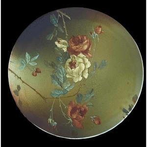 Large Painted Dish Earthenware Plate Choisy Le Roi 