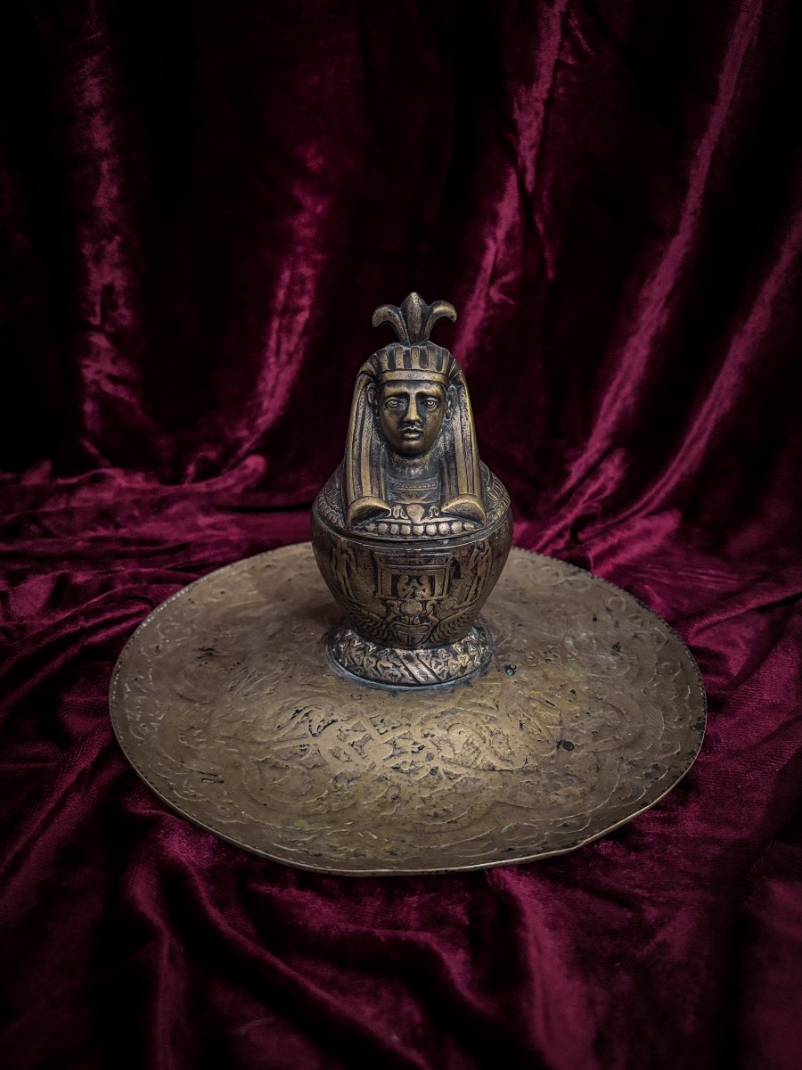 Egyptomania Inkwell Circa 1900-photo-2