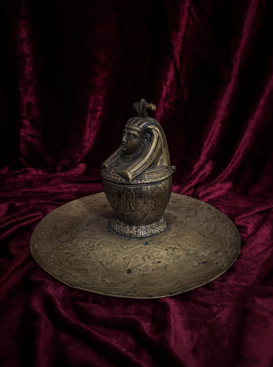 Egyptomania Inkwell Circa 1900-photo-3