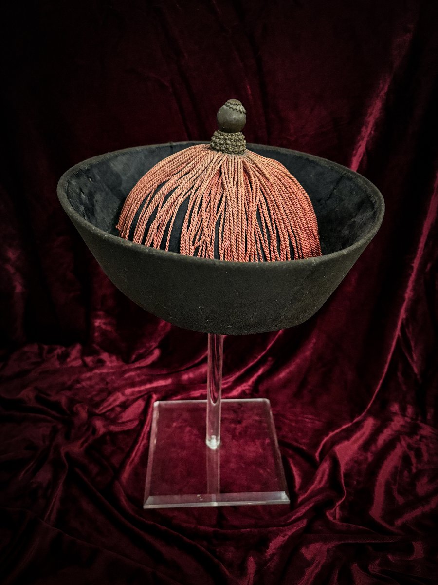 Chapeau de mandarin de la Cour Impériale Qing, Chine, XIXe siècle-photo-2