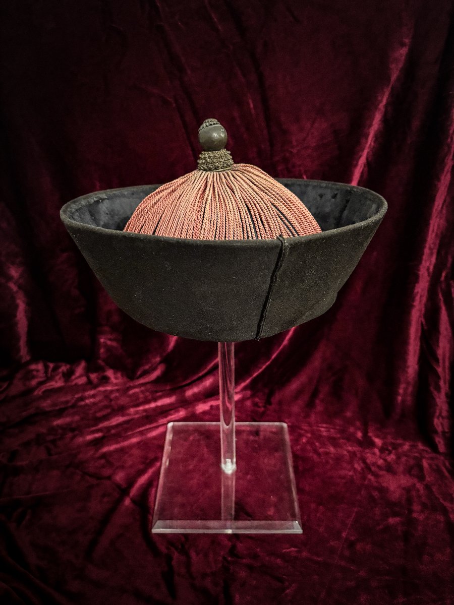 Chapeau de mandarin de la Cour Impériale Qing, Chine, XIXe siècle-photo-1