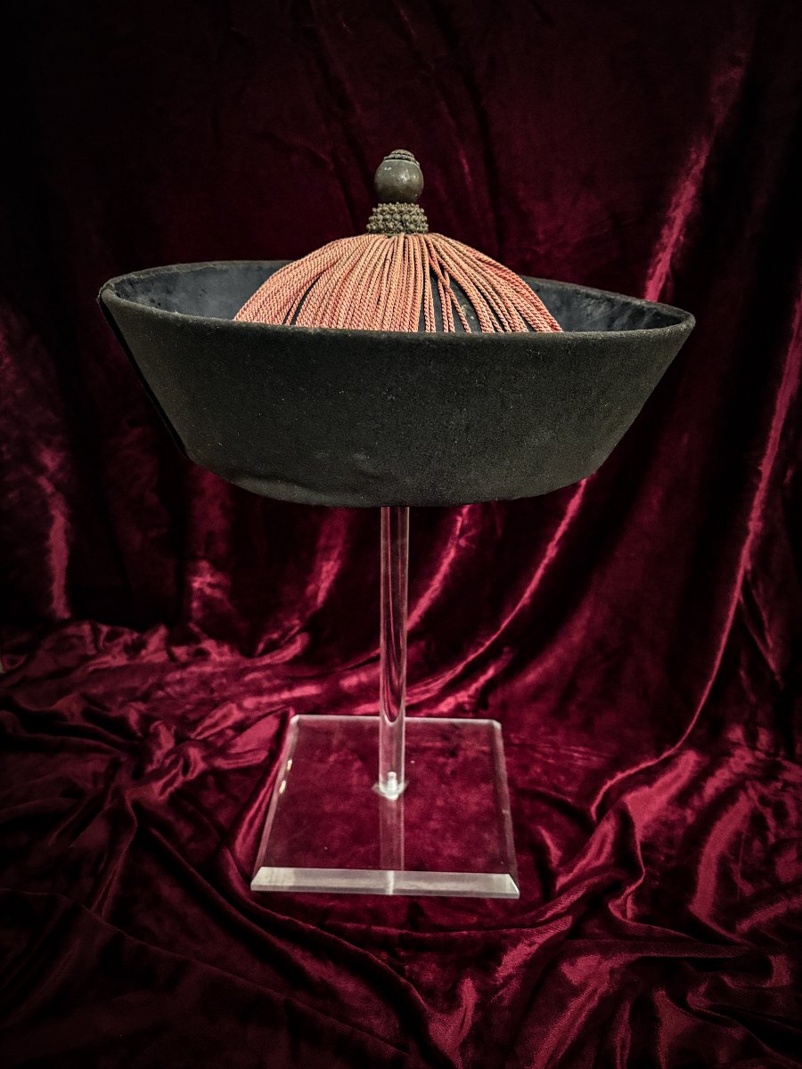 Chapeau de mandarin de la Cour Impériale Qing, Chine, XIXe siècle-photo-3