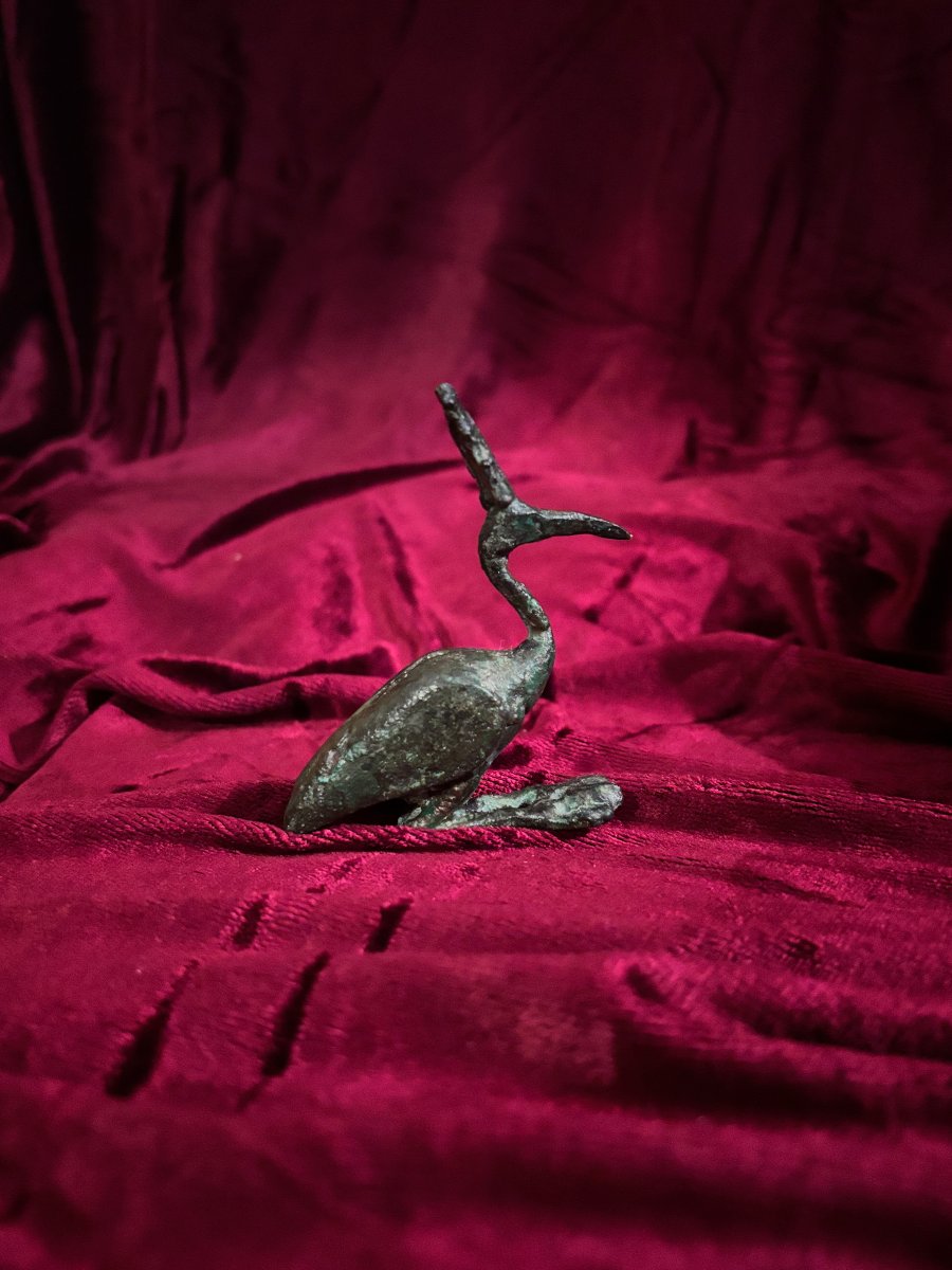 Statuette d’ibis antique en bronze, Egypte, période Ptolémaïque (332-30 av. J.-C.).-photo-1