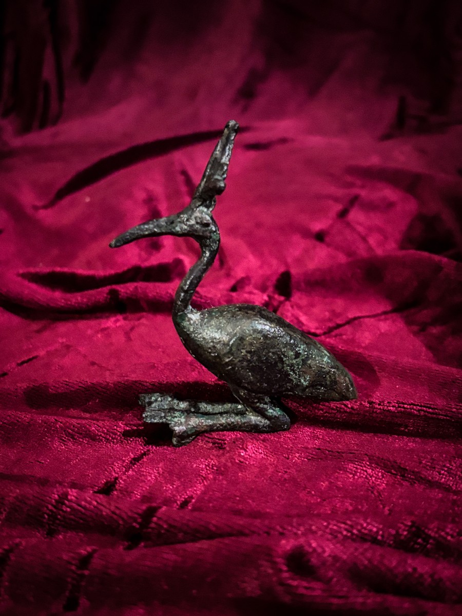Statuette d’ibis antique en bronze, Egypte, période Ptolémaïque (332-30 av. J.-C.).
