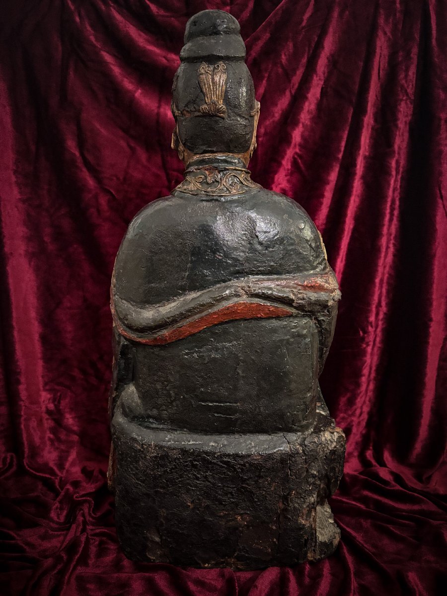 Lacquered Wooden Statue Of A Queen, Vietnam, 18th Century-photo-4