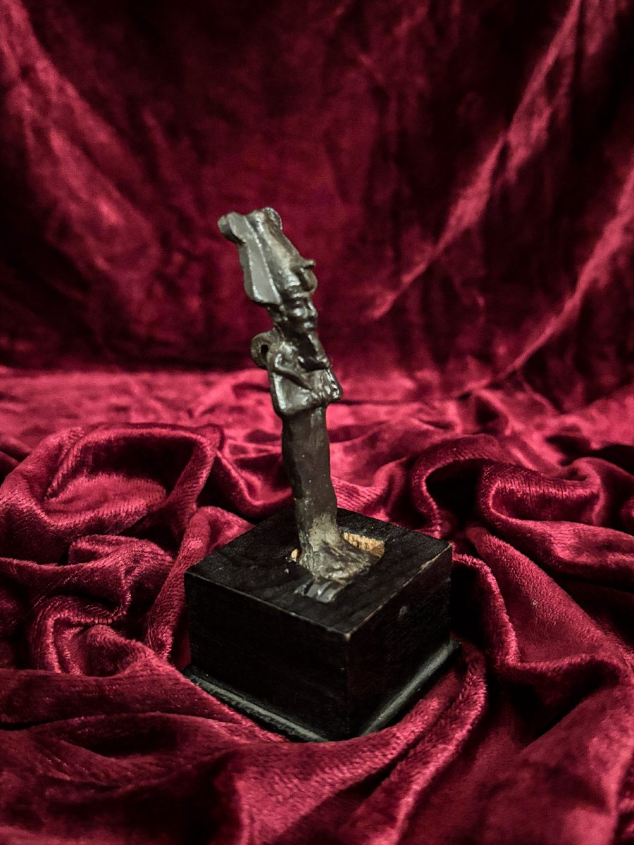 Antique Bronze Statuette Of Osiris, Egypt, Late Period (circa 664-332 Bc).-photo-2