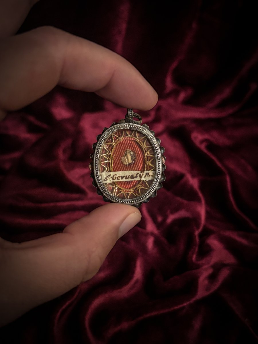 Silver Reliquary Containing A Relic Of Saint Gervais, 18th Century-photo-2
